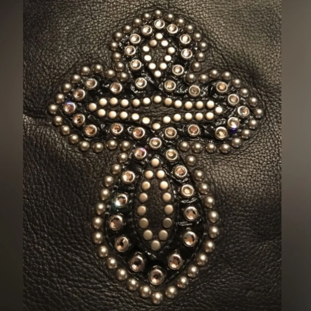 NWOT Leatherock Studded Cross Leather Shoulder Bag
